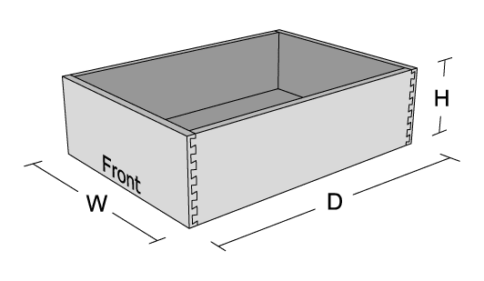 Dovetail Drawer Box Dimensions