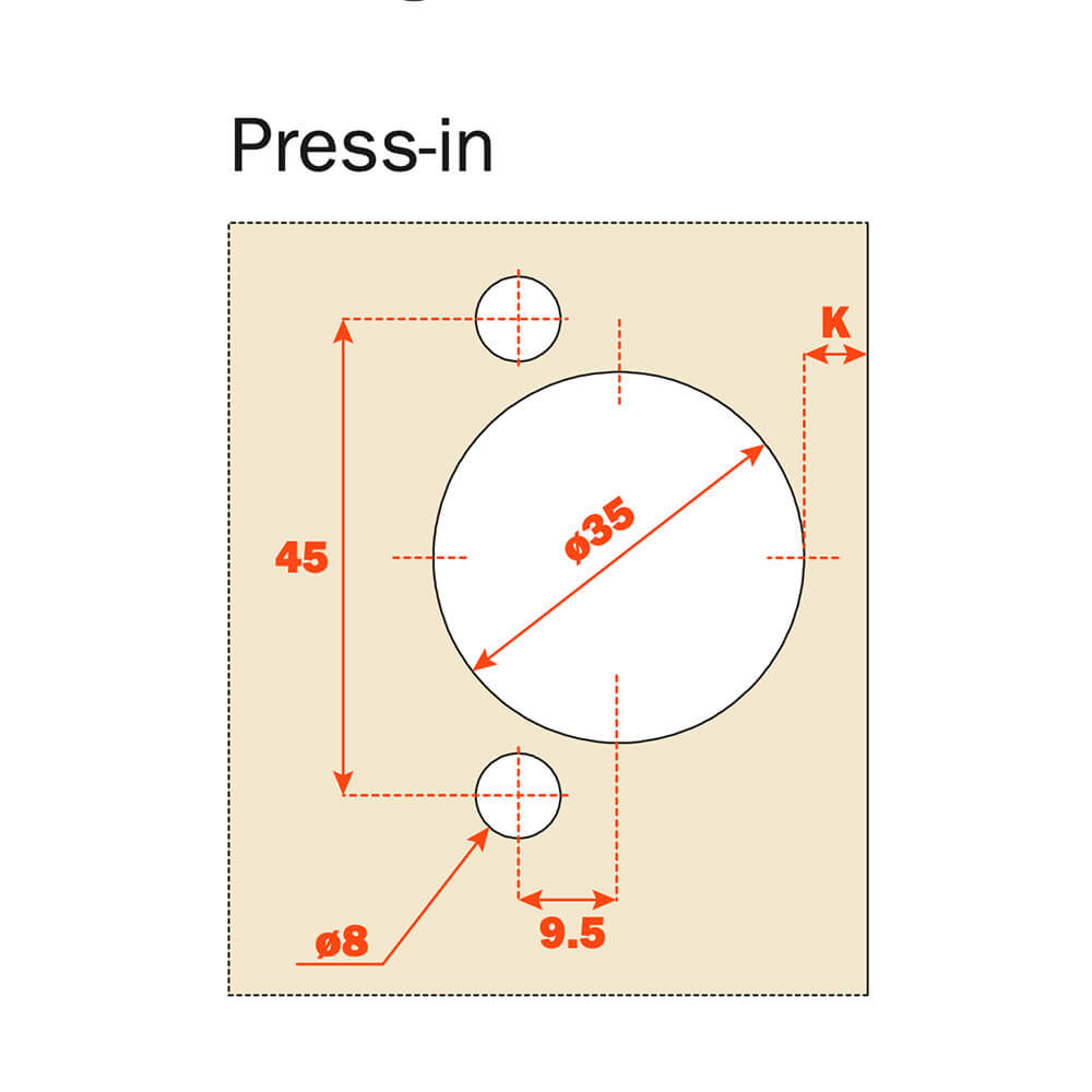 Salice Press-in Boring Pattern